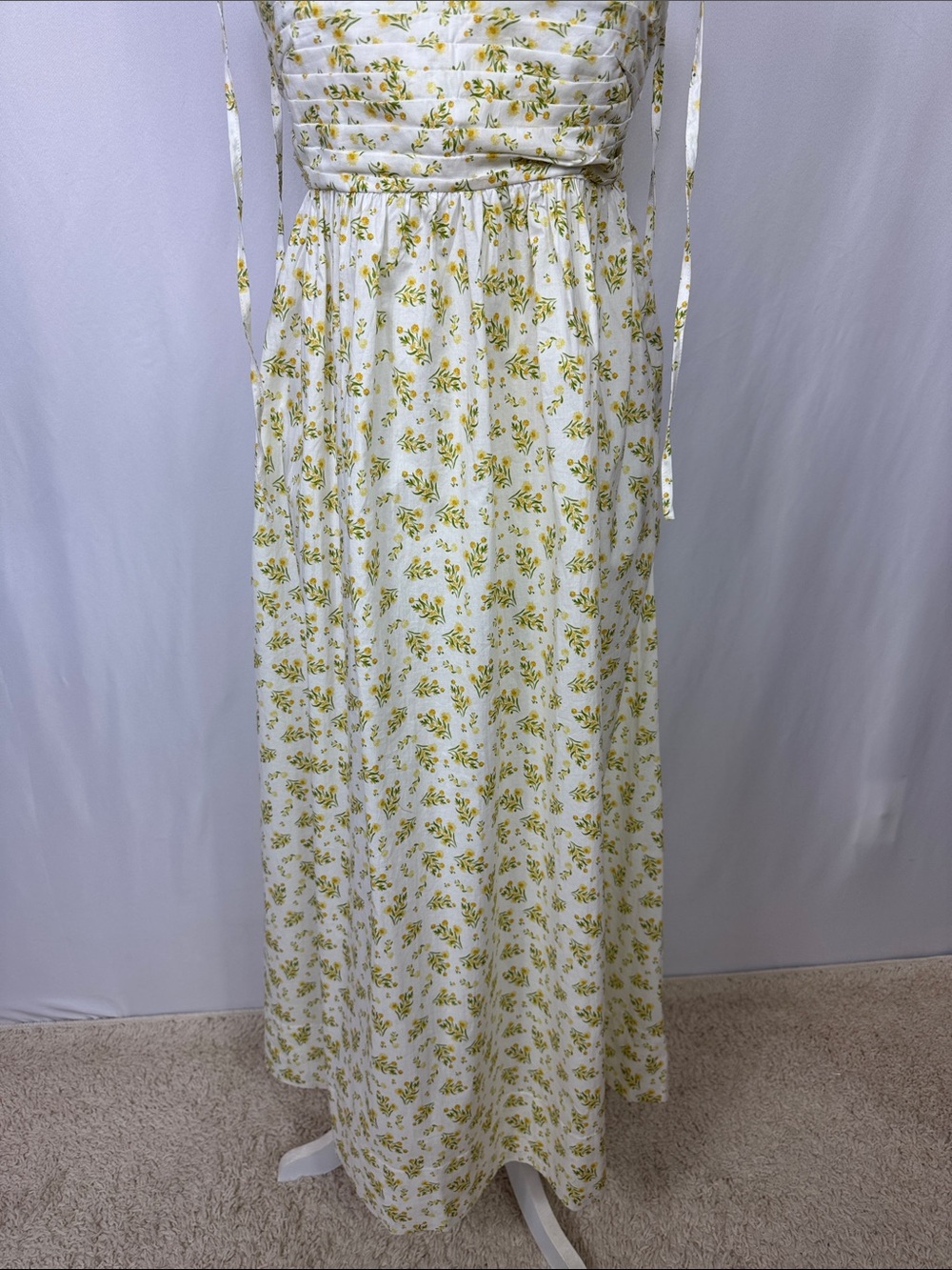 Petal &‎ Pup Ashtyn Pleated Bodice Maxi Sundress Size 6 Floral Yellow - Picture 7 of 13